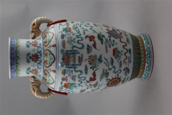 A Chinese doucai ovoid vase, 32cm